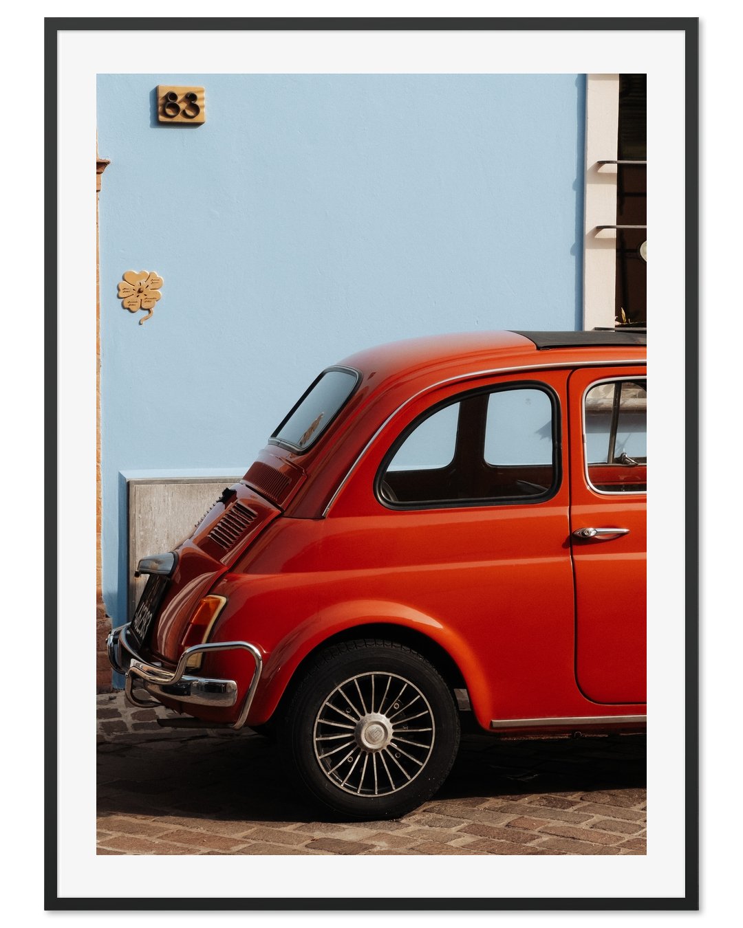 Red fiat 500 in Rimini
